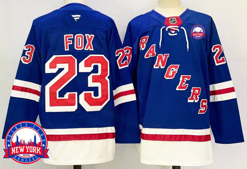 Men New York Rangers #23 Fox Blue Fanatics 2025 NHL Jersey style 10->new york rangers->NHL Jersey